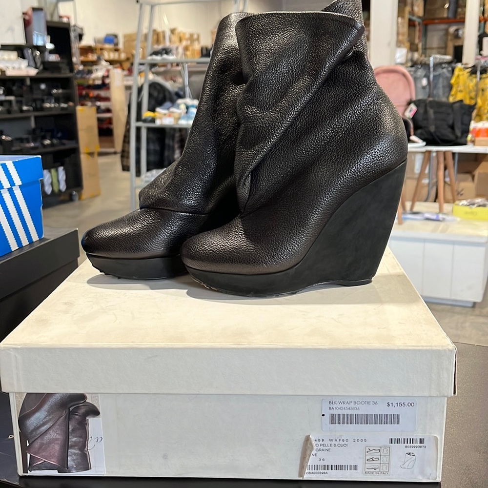 Black Wedge Boots